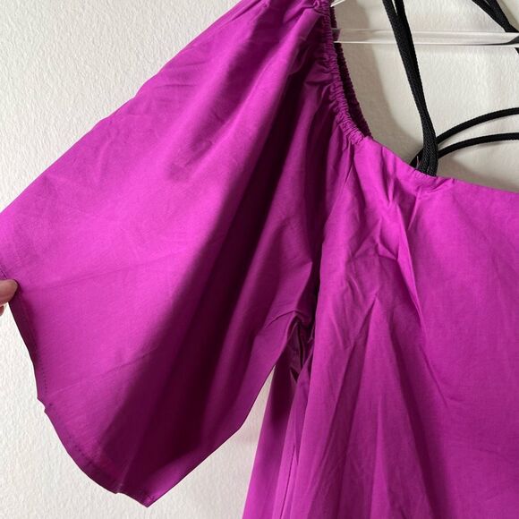 Line & Dot Women's Size M Leon Front Criss Cross Dress Purple NWT - Picture 5 of 13